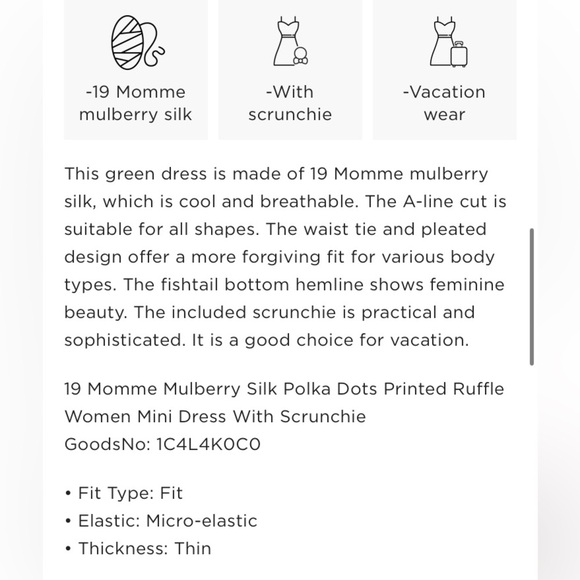 19 MOMME MULBERRY SILK POLKA DOTS PRINT RUFFLE WOMEN MINI DRESS BY GOELLA SZ8/10 - Picture 6 of 16